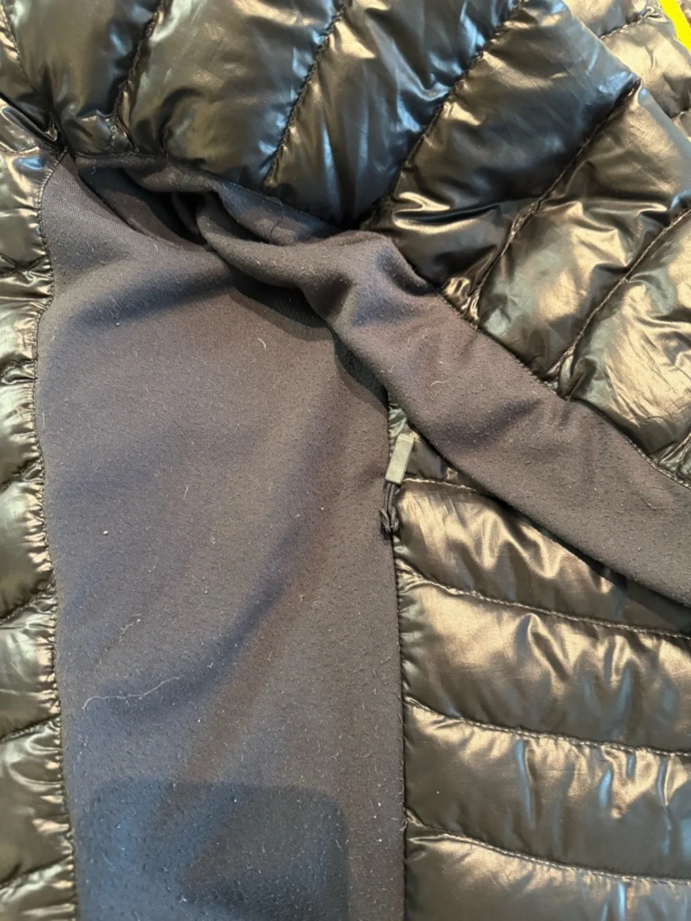 Descente Black Puffer Jacket with Yellow Zip Accents - Picture 11 of 12